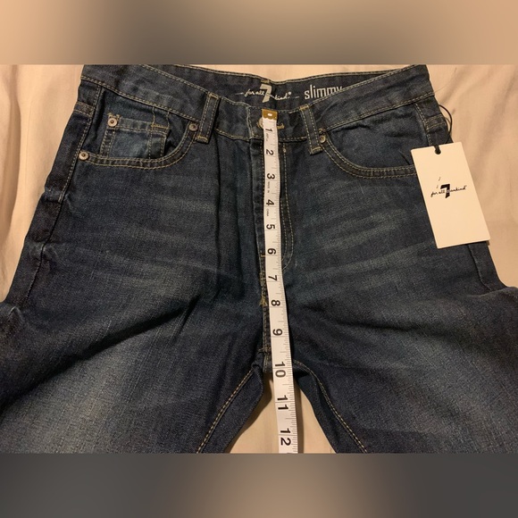 7 for all Mankind Dark Wash Slimmy Bootcut Jeans size 28 100% Cotton Y2K 90s - Picture 12 of 13